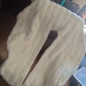 Real fur Christmas tree skirt